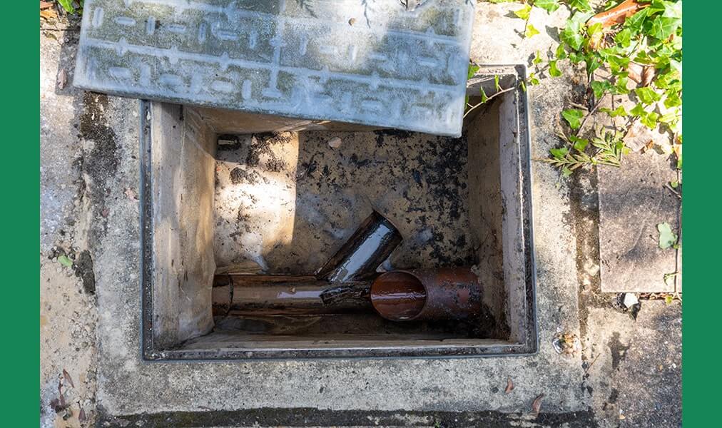 Checking the damaged drain