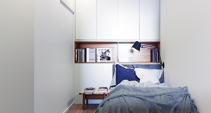 Boiler in a bedroom cupboard